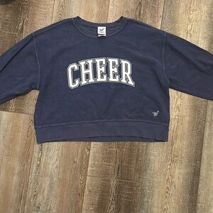 Varsity - Cropped CHEER blue sweatshirt